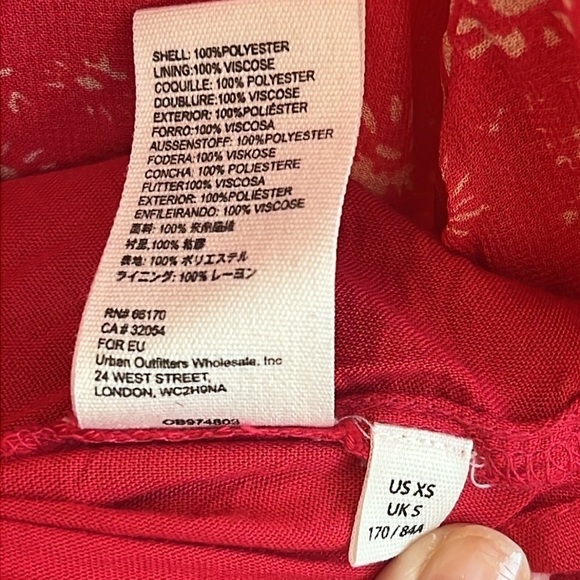 Free People Wallflower Floral Print Sheer lined Midi Dress, Raspberry Combo, XS - Picture 12 of 14